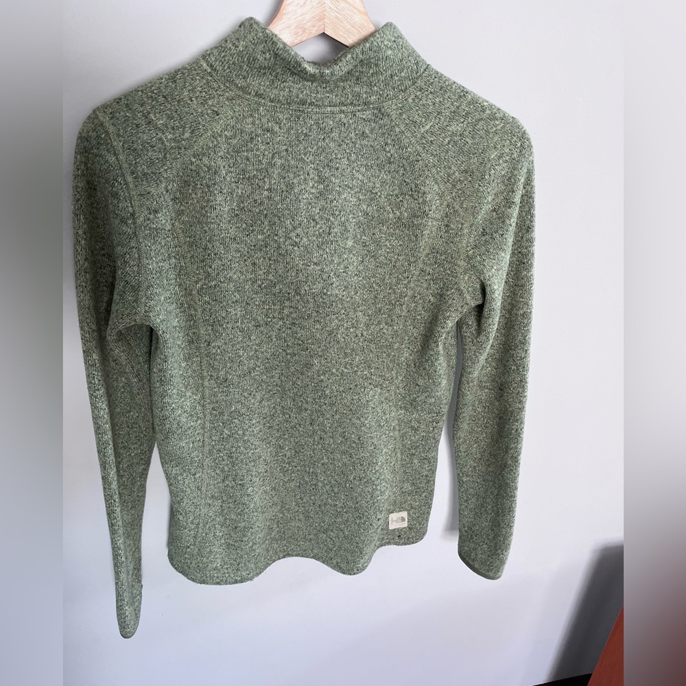 The North Face Olive Green Shawl Collar Pullover Toggle Neck Sweater - Picture 3 of 7